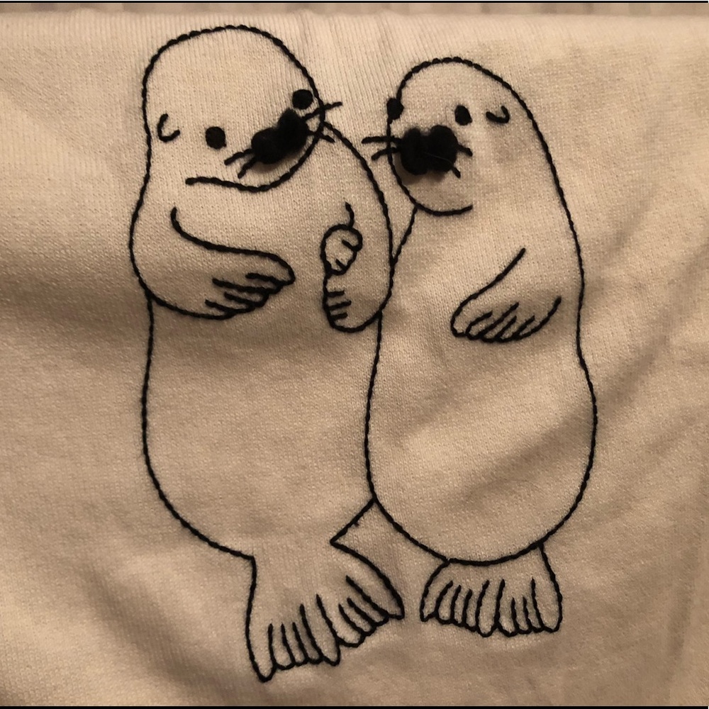 Adorable LOFT sweater with two manatees